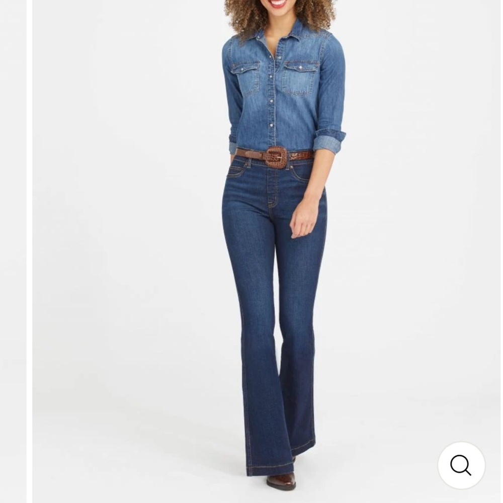 NWT Spanx Flare Jeans In Midnight Shade Stretch size 1X